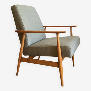 Vintage Mid Century Modern Armchair Type 300-190 by Polish Designer H. Lis from 1960s in Grey Fabric