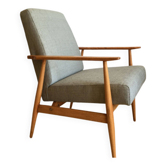 Vintage Mid Century Modern Armchair Type 300-190 by Polish Designer H. Lis from 1960s in Grey Fabric