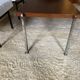 Designer coffee table in chrome metal and teak 1970