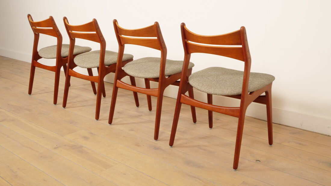 4 x dining chairs | Erik Buch | Model 310 | Teak | re-upholstered
