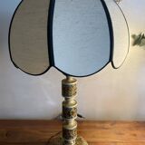 Large painted wooden lamp