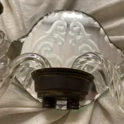 Applique italienne double en verre  et miroir, années 50