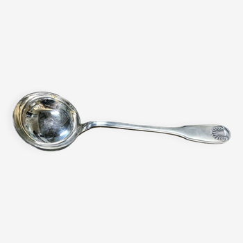 Small silver metal ladle from the Christofle brand, shell model