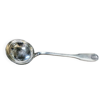 Small silver metal ladle from the Christofle brand, shell model