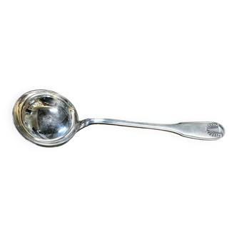 Small silver metal ladle from the Christofle brand, shell model