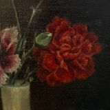 Still life with carnations, 20th century, signed