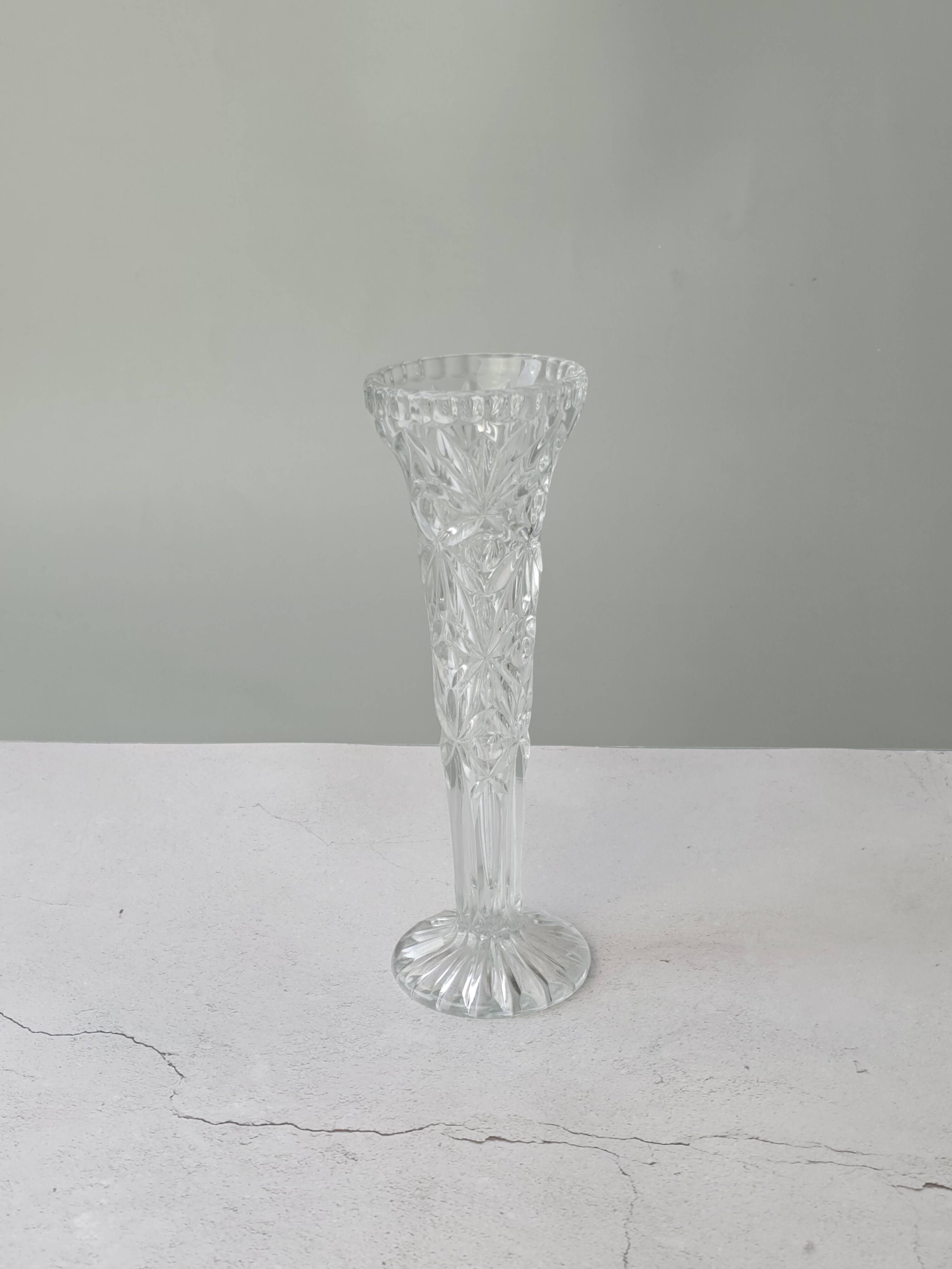 Cut glass single-stem vase