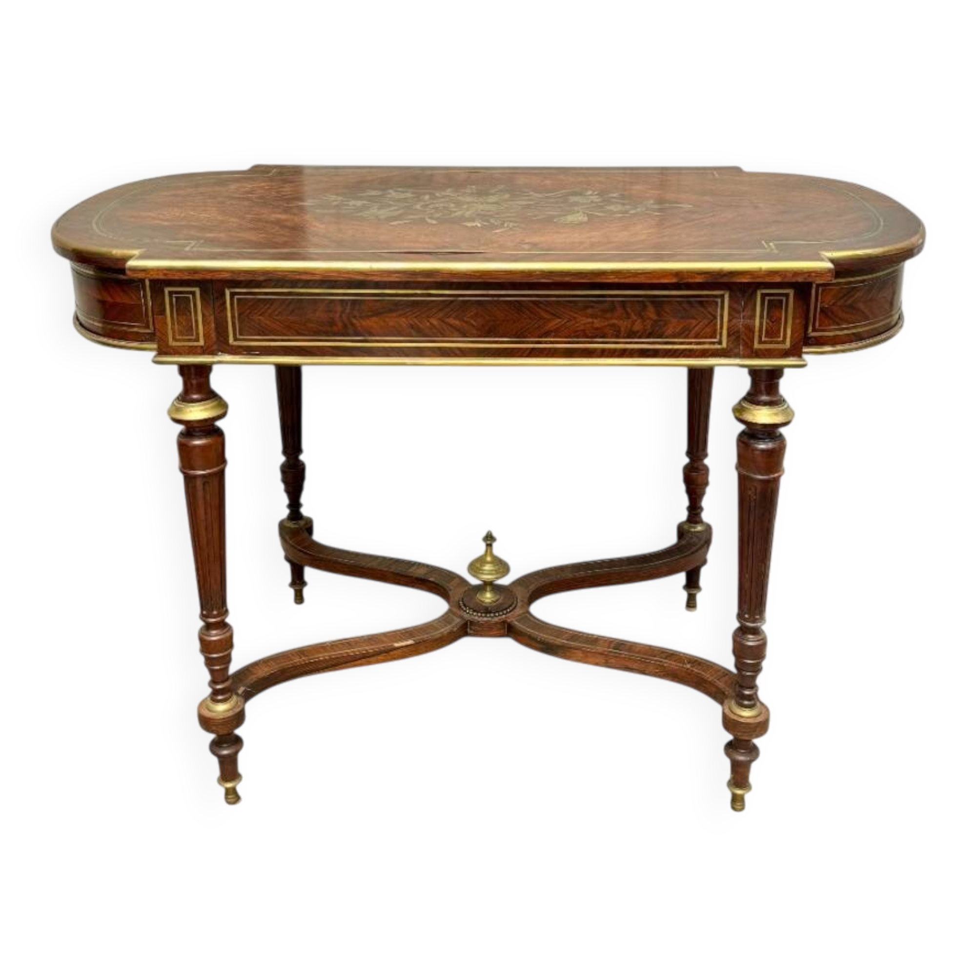 Napoleon III center table with stretcher