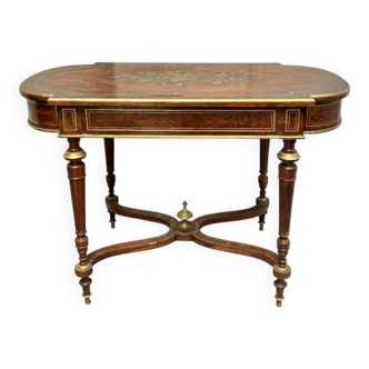 Napoleon III center table with stretcher
