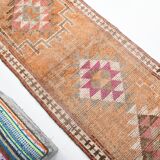 3x13 Orange Beige Vintage Runner Rug, 78x404Cm SK 6391