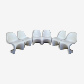 Lot de 6 Panton chair de Verner Panton édition Vitra 1960