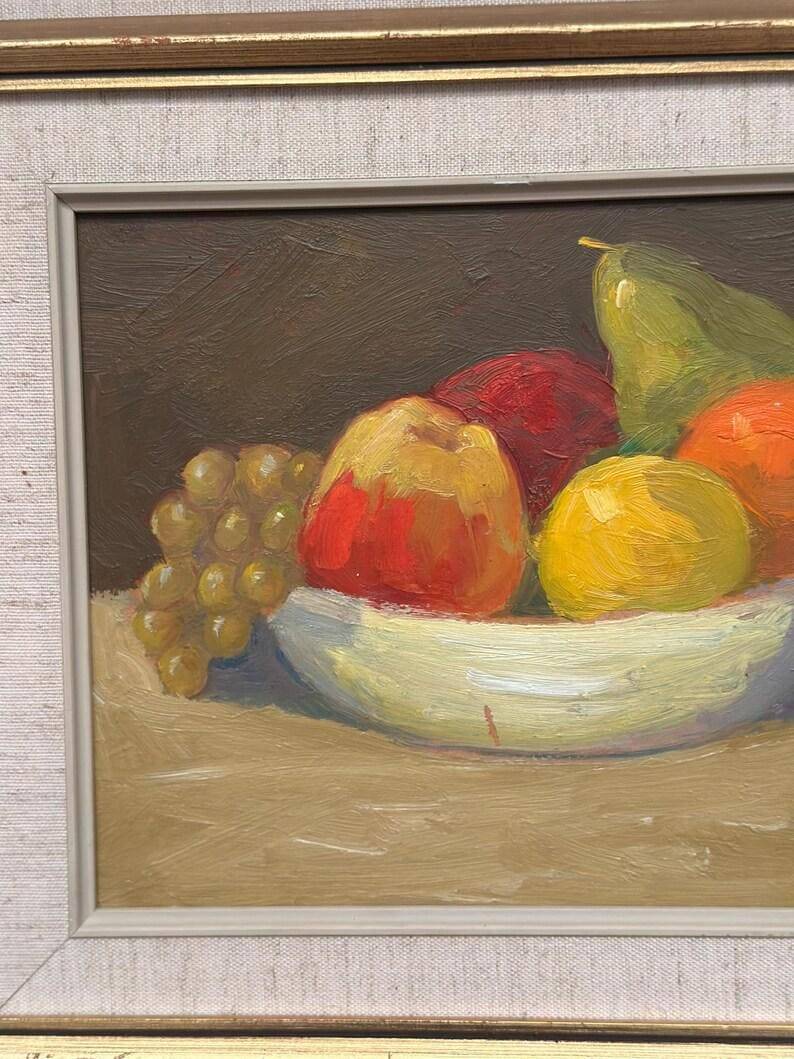 Oil on Panel “Still Life with Fruit” by Hilding Bernhard Högberg Vintage