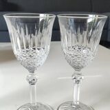 Set of 6 Large Red Wine Glasses. Bohemian Crystal. Diamond-tipped.