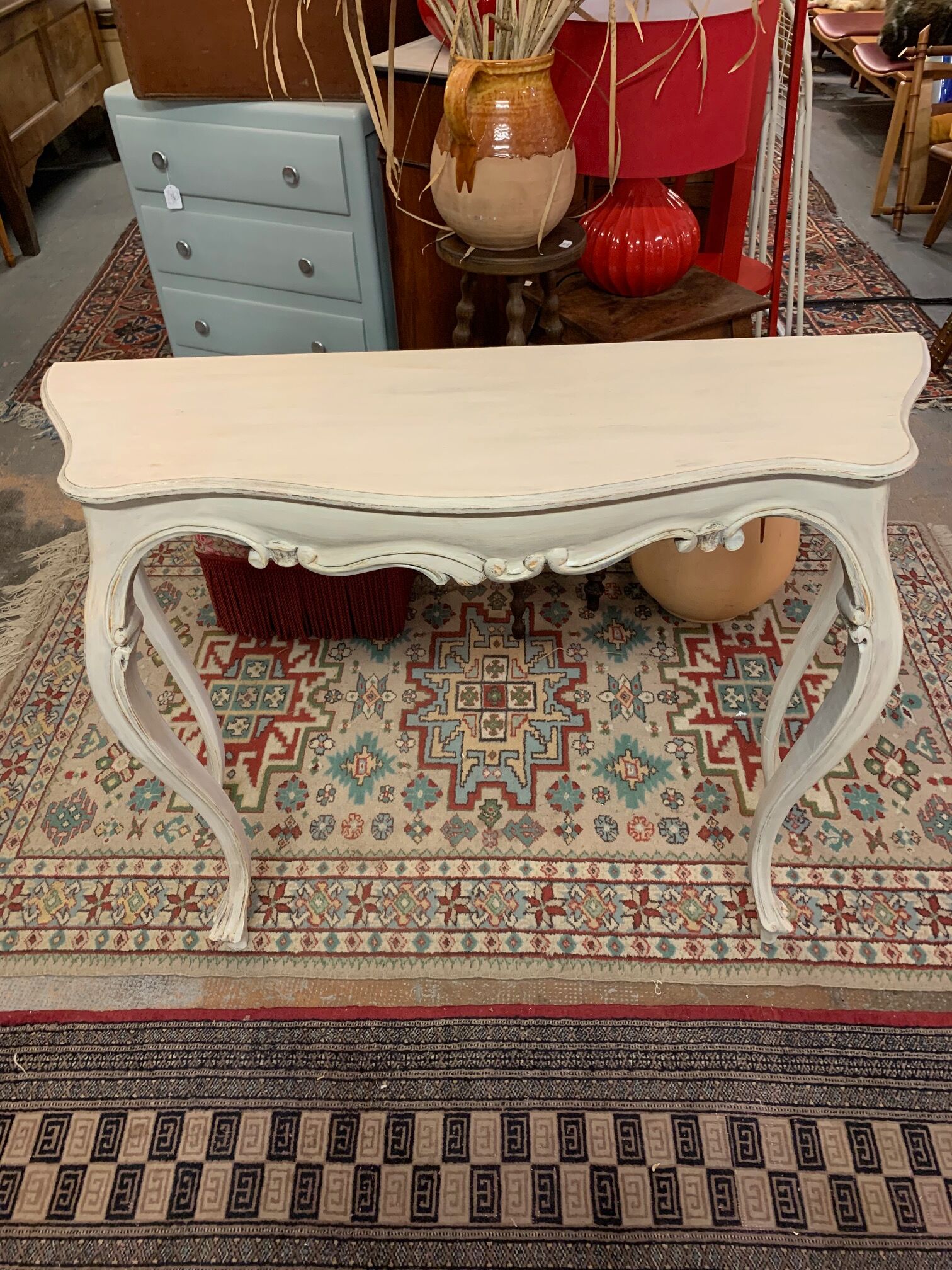 Console en bois patinée