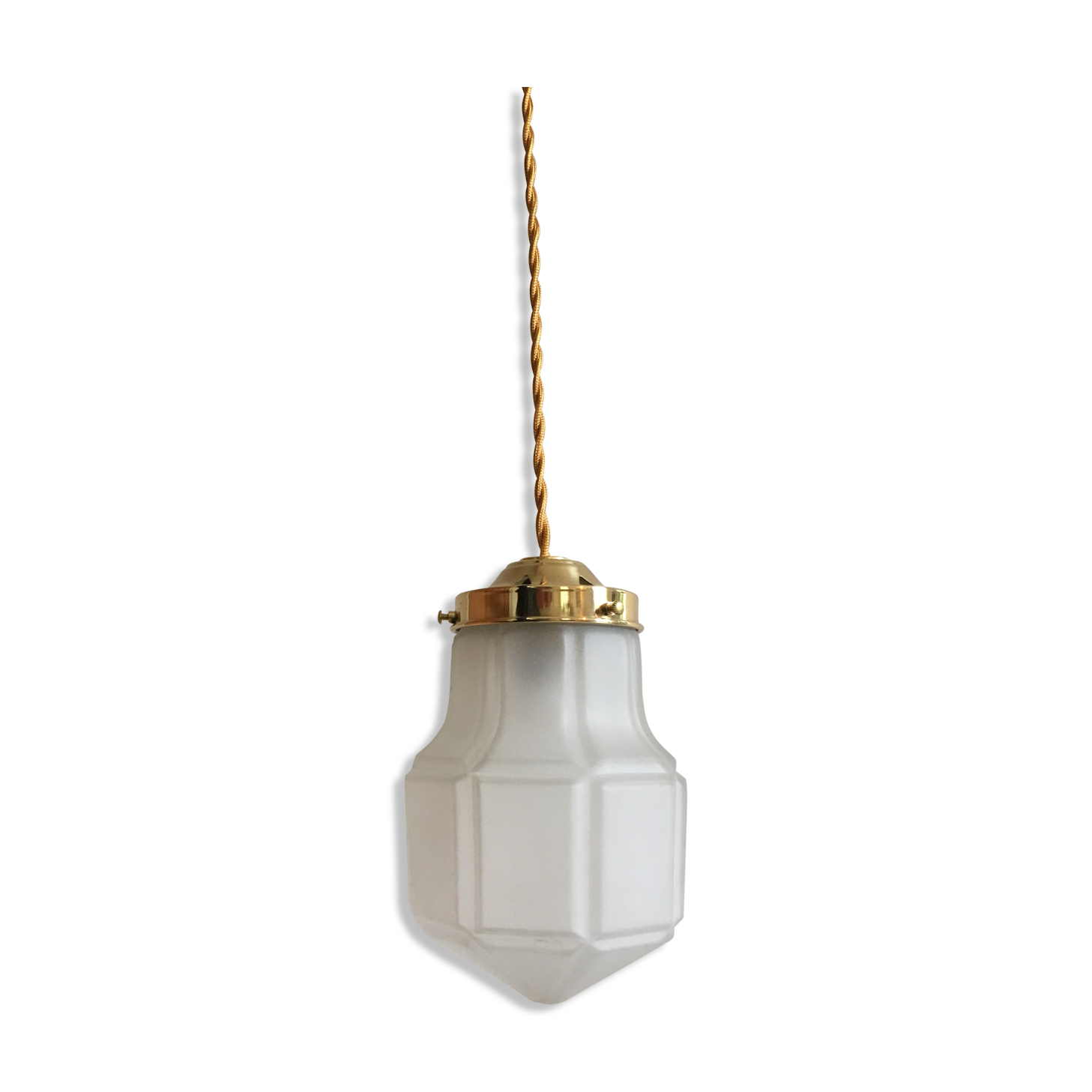 Pendant light globe art deco in frosted glass