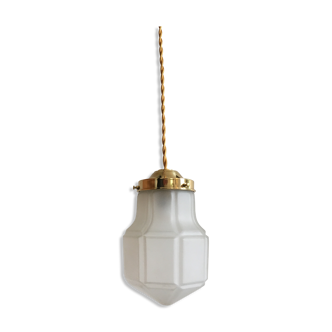 Pendant light globe art deco in frosted glass