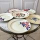 Set of 6 flat plates mismatched Digoin Sarreguemines, Terre de Fer and HBCF 30s