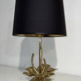 Lampe nénuphar Lilly en bronze et laiton attribuée à la Maison Charles. Vers 1970