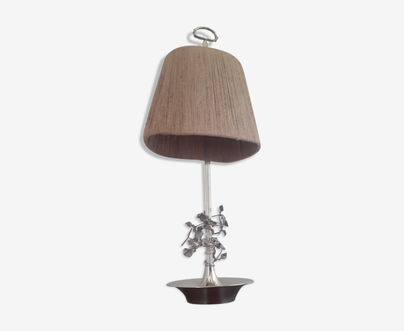 Travail des années 70 lampe Bouillote design en métal argenté!