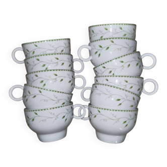 Pillivuyt cups with Clothilde decoration