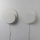 White metal Cirkel wall lamps by Kjeld Darø - set of 2, Danish 1980s diffused light