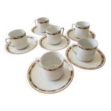 Set of 6 porcelain coffee cups