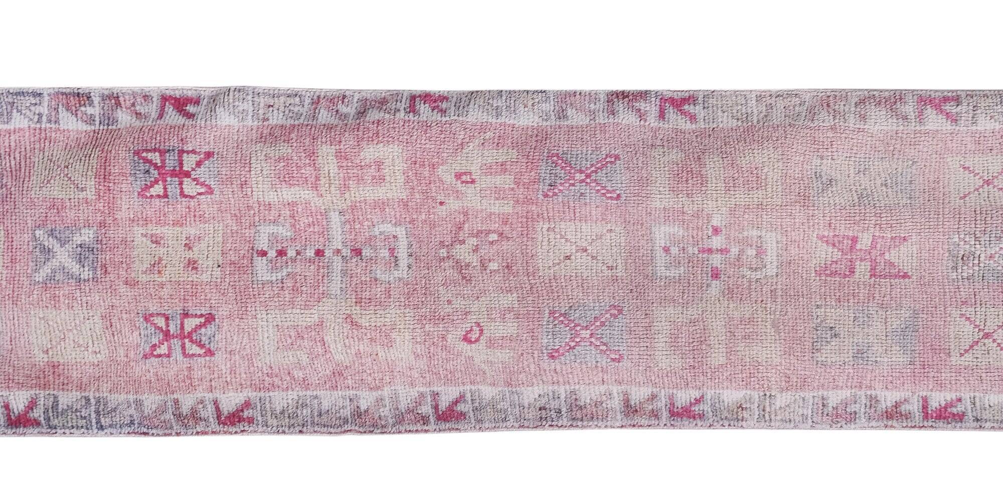 Tapis de couloir turc vintage 87x297 cm