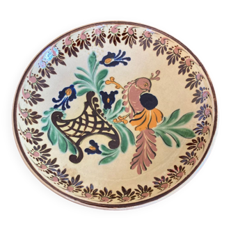 Alsatian artisanal ceramic dish diam 30 cm Soufflenheim H Siegfried
