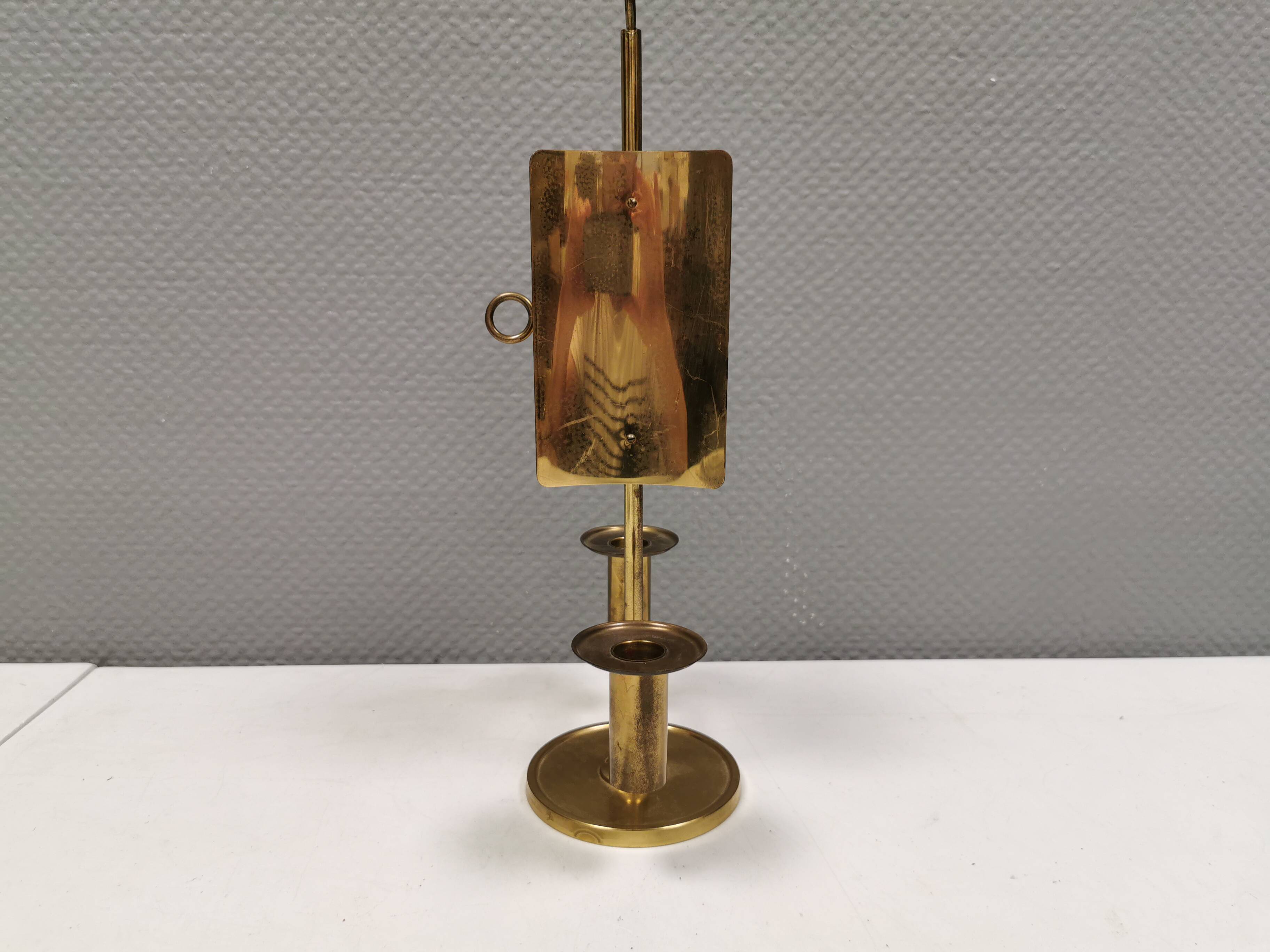 Danish double candle holder in solid brass 1960-70s.