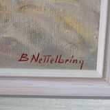 Swedish modern painting, 1970s Börje Nettelbring (1913-1986). oil on canvas. framed.