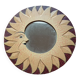 Yellow & brown wooden sun mirror