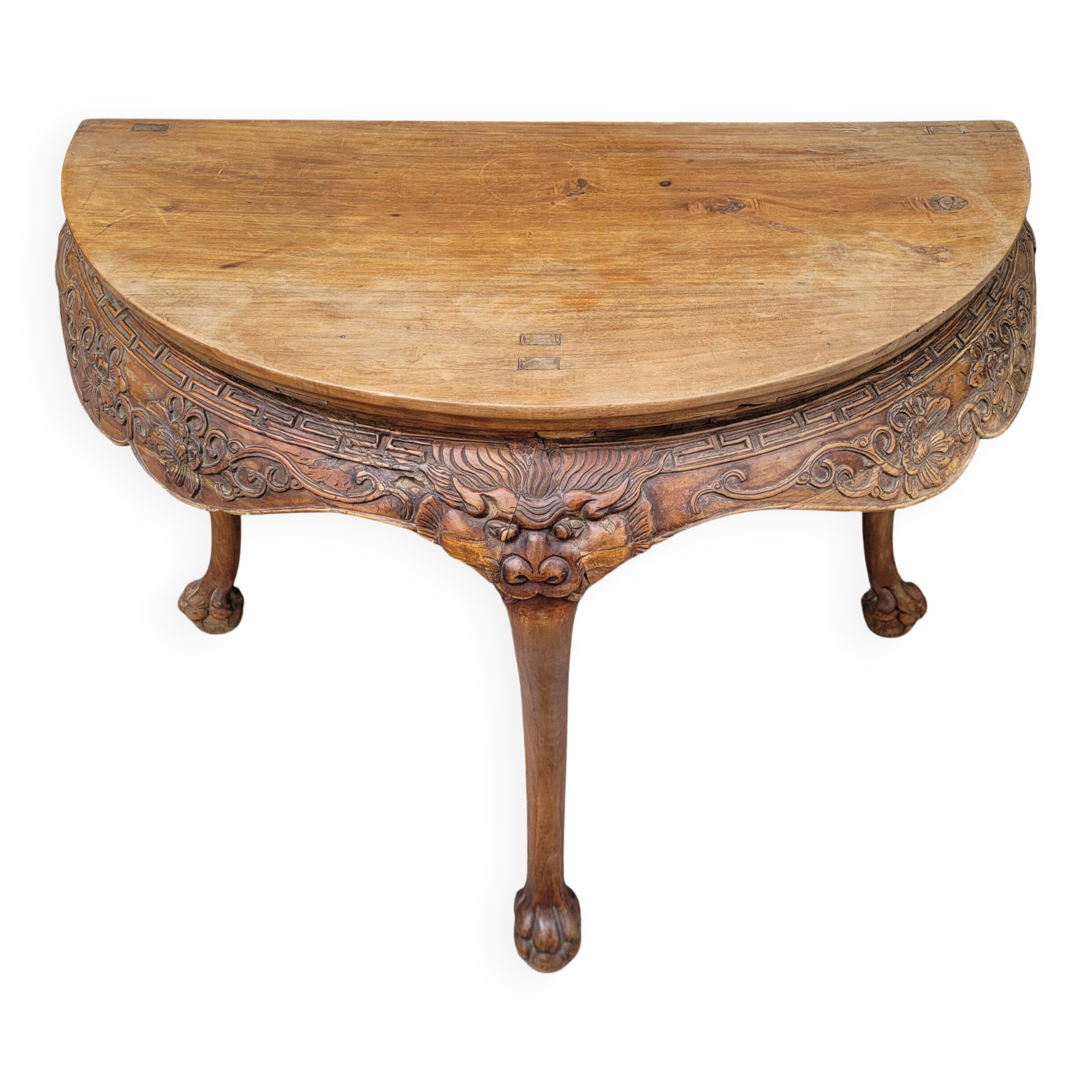 Half-moon console "Yueyazhuo", Huanghuali wood, Qing dynasty, circa 1790 – China