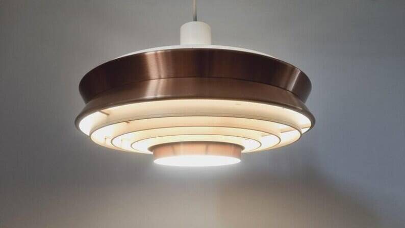 Midcentury Pendant UFO in style of Jo Hammerborg, Denmark, 1970s