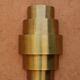 Round Art Deco wall light in brass.