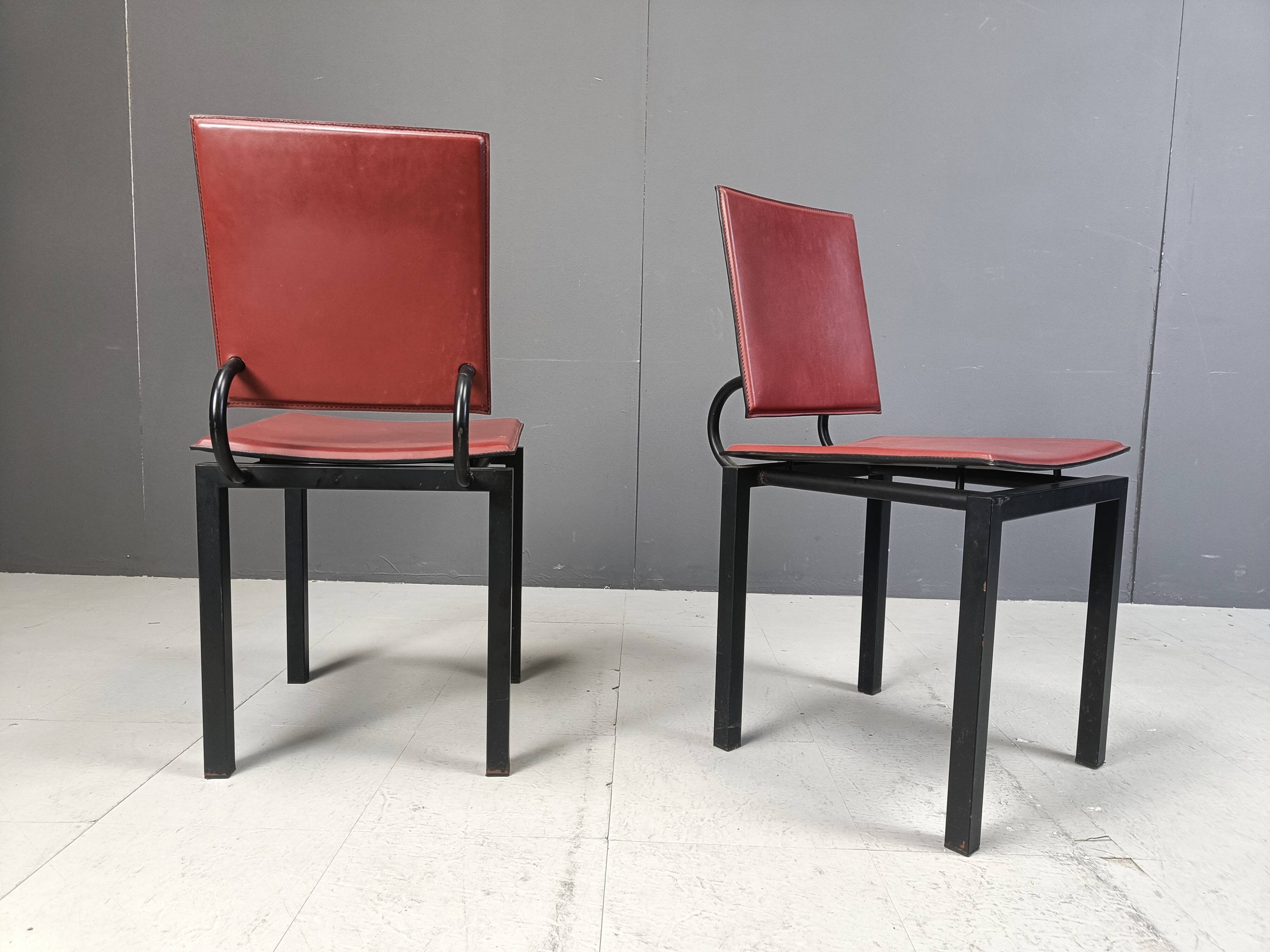 Set of 4 post modern dining chairs, 1980s