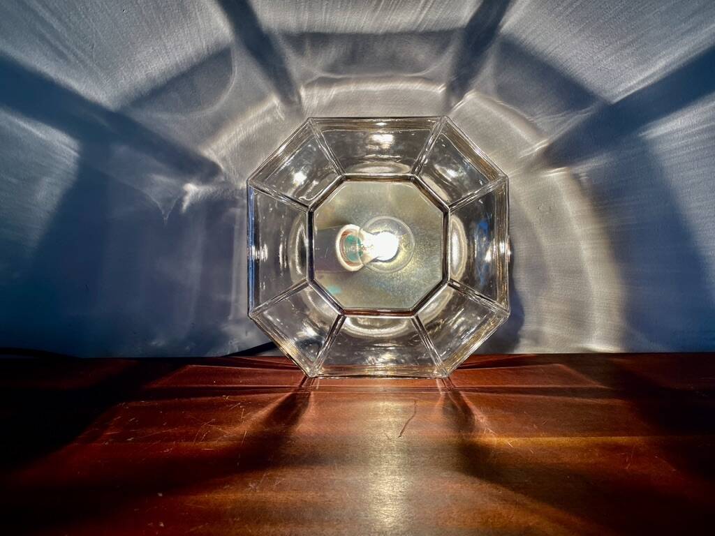 Smoked glass ceiling light ISMOS Italy 1970