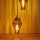 Duo of brown smoked glass portable lamps