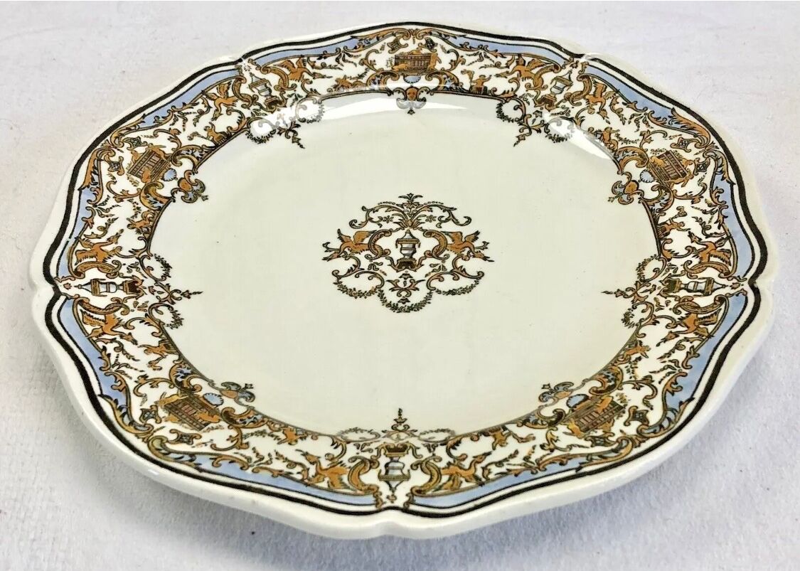 6 flat plates Gien Dionysos the children at the press 1938 1960