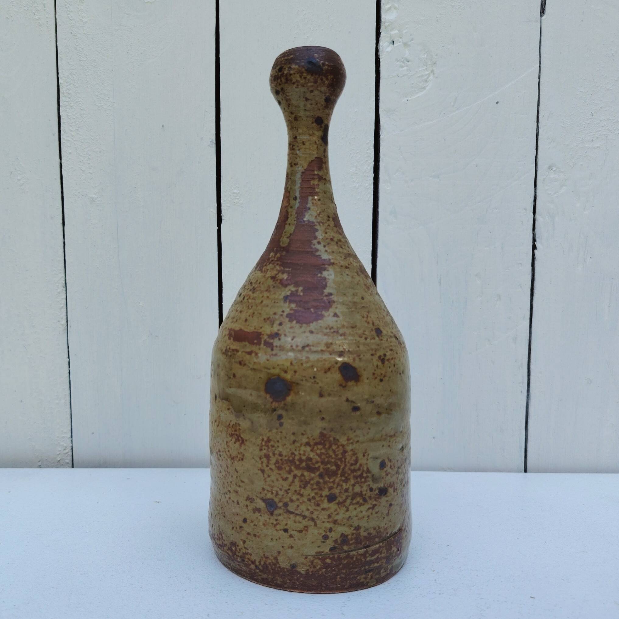Vintage pyrite stoneware soliflore vase