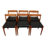 Set of 6 dining chairs teak, H.W. Klein for Bramin
