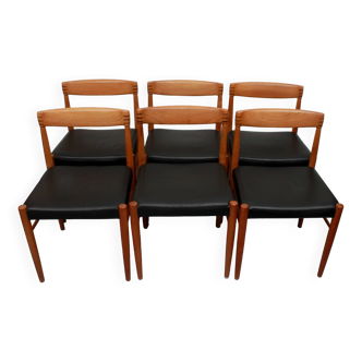 Set of 6 dining chairs teak, H.W. Klein for Bramin