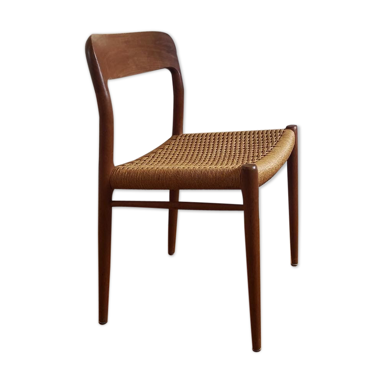 Model chair 75 in teak and rope by Niels Otto Moller