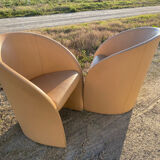 Paire de fauteuils cuir design