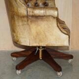 Chesterfield executive armchair in aniline leather