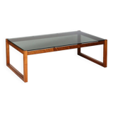 Teak coffee table with smoked glass top