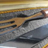 Vintage bamboo meat cutting set Made in France