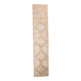 3x12 Oriental Tan Vintage Runner Rug, 80x382Cm