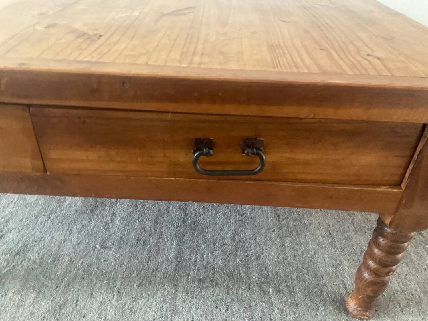 Large oak farmhouse coffee table