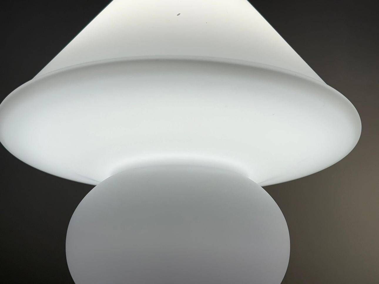 Set of 2 mushroom lamps, opal glass, Glashütte Limburg, Germany, 1970s