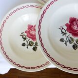 6 vintage Badonviller soup plates, Germaine model 220635